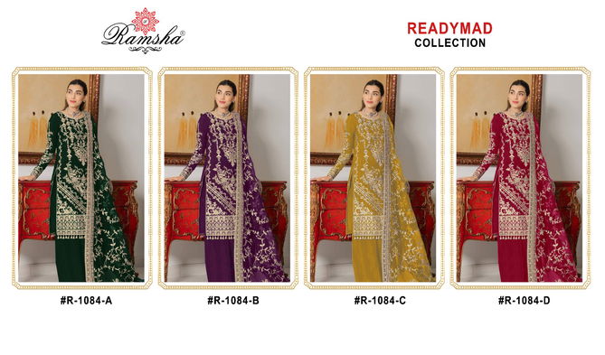 Ramsha R 1084 A To D Organza Pakistani Readymade Suits
